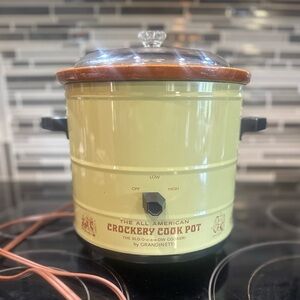 Vtg Green Grandinetti 3.5 All American Crockery Cook Pot SLO-O-o-o-o-OW Cooker!